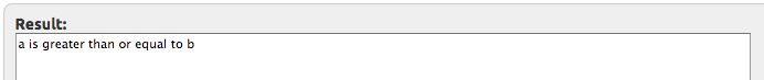 greater than or equal to comparison operator example results